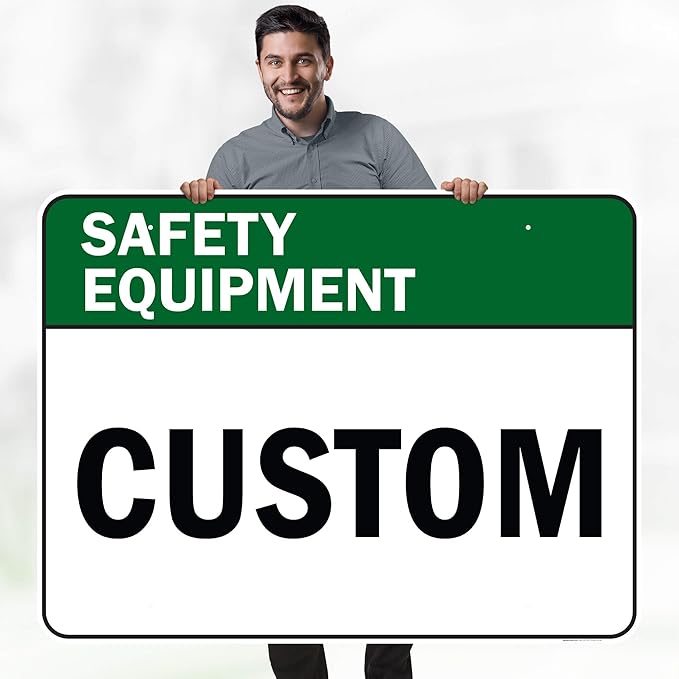 Custom Safety Equipment Sign, Ansi Sign, Osha Compliant, 36x48 Inches, Rust Free DiBound, Fade Resistant, Made in USA by My Sign Center