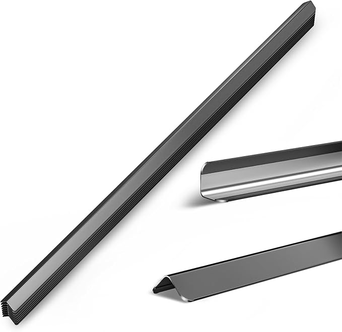 1x1x48 Inch 304 Stainless Steel Black Wall Corner Guards (10-Pack) Heavy Duty Rounded Corner Protector, Smooth Folded Edge Design for Wall Protection Stainless Steel Slab
