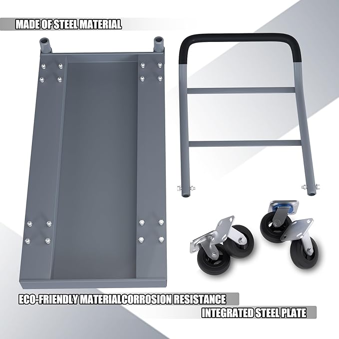 Heavy Duty Flatbed Cart, 2200LB Foldable Platform Truck Industrial Grade Weight Capacity, 48''L*24''W Platform Cart, Steel Hand Push Dolly Cart for Garden, Warehouse＆Yard