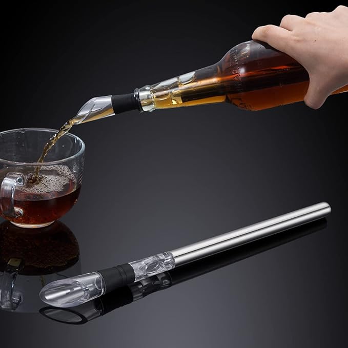 Wine Chiller Stick Small Wine Cooler 3-in-1 Stainless Steel Wine Bottle Cooler Stick Iceless Wine Chillers for Bottles Wine Gifts Champagne Chiller