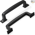 Khtumeware 6 Pack 3-3/4 Inch Cabinet Handles - Matte Black Drawer Pulls for Kitchen, Cupboard, Hardware