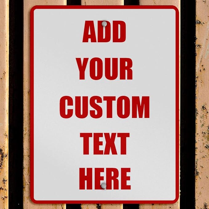 Aluminum Weatherproof Metal Sign Multiple Sizes Custom Personalized Text Here White Red Danger Vertical Street 18x24Inches