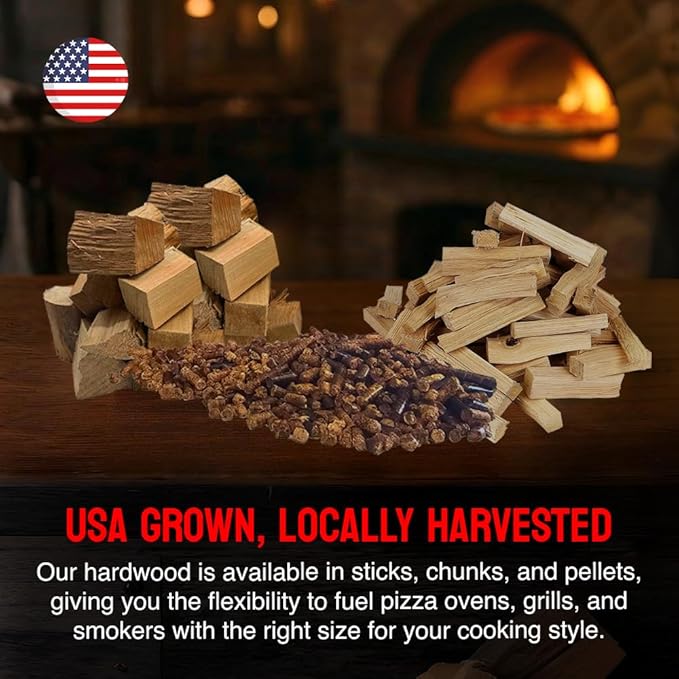 Pizza Oven Wood 12 Inch Naturally Cured White Oak Splits Cooking Wood for Free Standing Ovens 1650 Cubic Inches