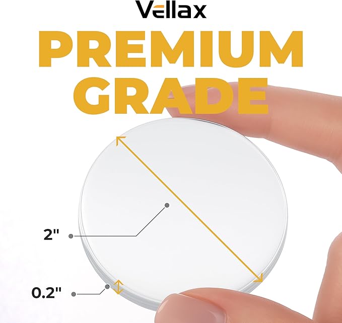 Large 2" Door Knob Wall Protectors – 6 Clear Self-Adhesive Silicone Bumper Pads in Hemispherical Shape – Noise Dampening Wall & Furniture Guards by VELLAX