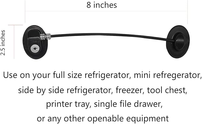 Refrigerator Door Lock, File Drawer Lock, Freezer Door Lock and Child Safety Cabinet Lock by REZIPO Black (4)