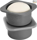 1000ml PLUS Individual Pizza Dough Proofing Containers with Airtight Lids – Food Grade Silicone, Freezer/Dishwasher Safe –Neapolitan Dough Rising & Fermentation – 2 Pack (Space Grey)