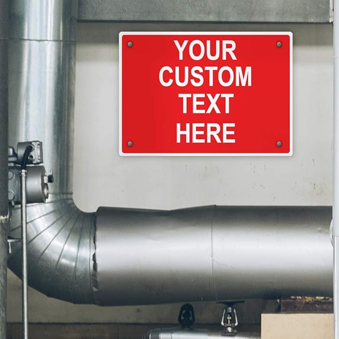 Aluminum Weatherproof Metal Sign Multiple Sizes Custom Personalized Text Here Red White Danger Horizontal Street Signs 24x18Inches