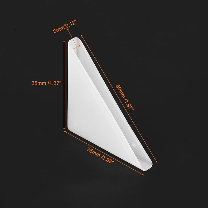 uxcell 20Pcs Plastic Corner Protectors 3x50mm Right Angle Shape Glass Corner Guards Cushion for Corner Protection of Glass, Mirror, Tile, White