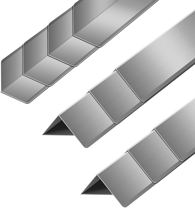 Steel Corner Guards 2 x 2 x 48” Metal Protector, 10 Pack Metal Wall Corner Protector T304 Stainless Steel Wall Molding Trim (Silver)