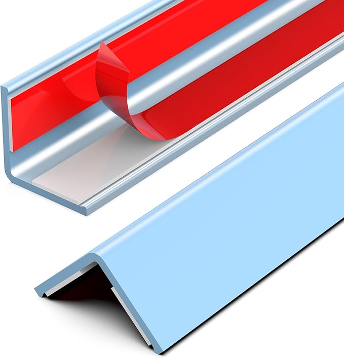 Blue Corner Protectors, 2-Pack Self-Adhesive Wall Guards for Baby Safety, Furniture Edge Protection (90cm)