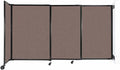 Wall-Mounted Sliding StraightWall Room Divider | Adjustable Widths | Locking Wheels | Room Separator | Up to 7'2" Wide x 4' Tall Latte Fabric Panels