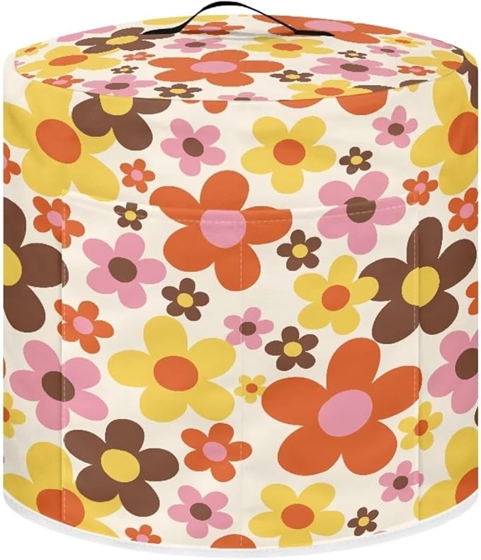 Flashideas Cartoon Daisy Pressure Cooker Cover for 8 Quart Instant Pot and Air Fryer Accessories, Stain Resistant Washable Round Protective Cover Electric Appliance Cover with Front Pocket
