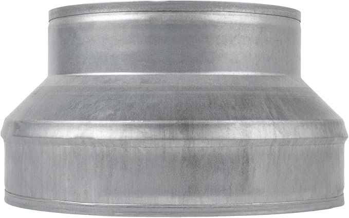 8" to 6" Inch Duct Pipe Adapter - Galvanized Steel HVAC Ducting Reducer for Ventilation - PVC Pipe, Hose Coupler - Heavy Duty Exhaust, Air Conditioner Fittings - Vent Flange Connector