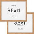 Homeforia 8.5x11 Diploma Frame Wood, High End Natural Oak 8.5x11 Certificate Frames, 11x8.5 Document Frames for Wall or Tabletop, 8.5 by 11 Award Light Wooden Frame, Tempered Glass, Wall Kit, Set of 2