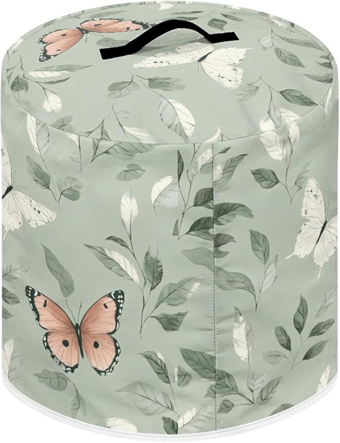 Dust Cover for 8 Quart Pressure Cooker Cover Dust Protection Easy Cleaning Electric Appliance Air Fryer with Pocket Home Decor, Butterfly Leaf Green