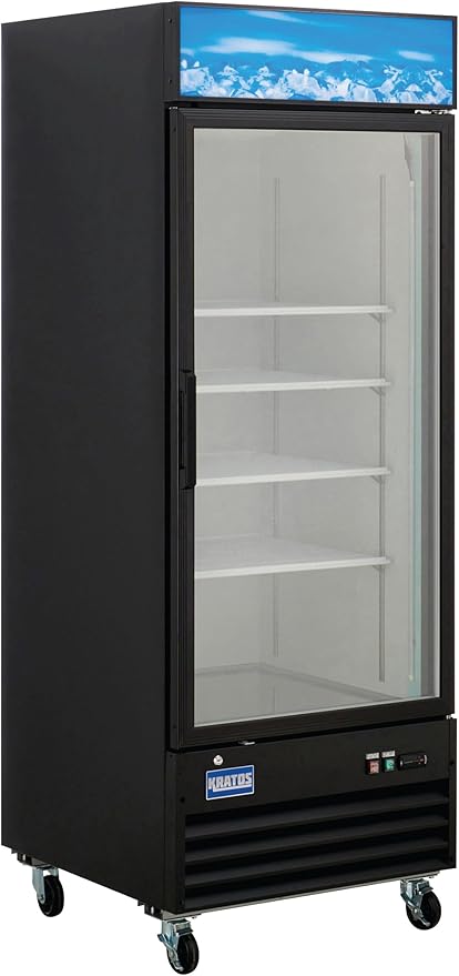 Kratos Commercial Freezer Display Merchandiser - 1 Self Closing Swing Door, 31"W, Black (67K-218)
