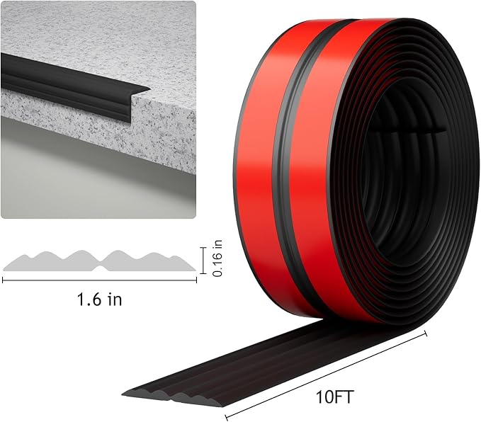 Wall Corner Protector, Peel and Stick Molding Trim Inside & Outside Corner, Self Adhesive Flexible Moulding Caulk Strip for Wall Edge, 1.6'' W x10' L, Black
