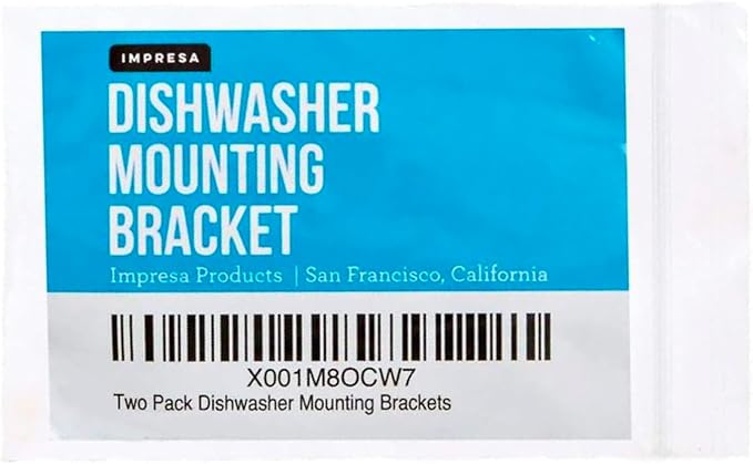 IMPRESA Undercounter Dishwasher Bracket Replacement - Easy Installation & Mounting Bracket - Durable Galvanized Steel & Dishwasher Anchor Clips - Pack of 2, 3 in x 1 in