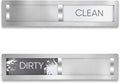 Clean Dirty Magnet for Dishwasher, Premium Stainless Steel, Dirty/Clean Speckled Design, Durable Magnet & Clear Indicators with Extra Tape (Silvery-Gray-01)
