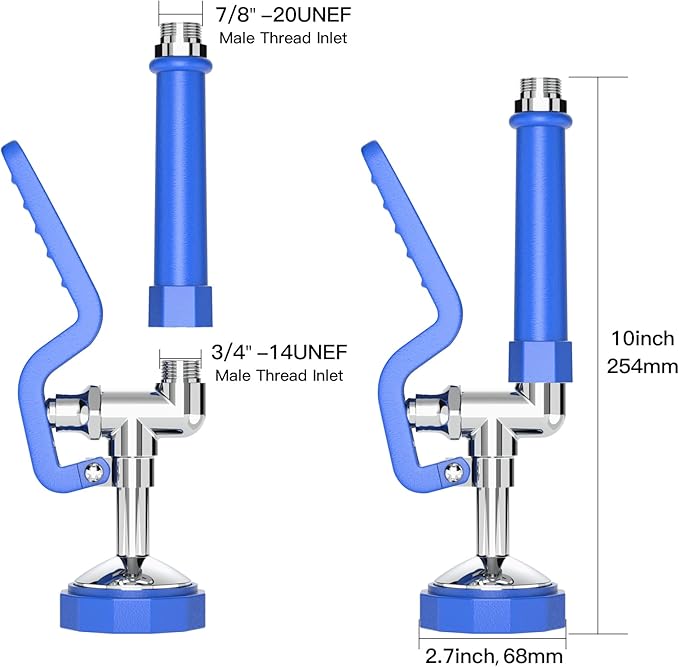 Commercial Dishwasher Sprayer for Kitchen Sink: Akwadu Pre Rinse Sprayer Head for Commercial Faucets - High Pressure Dish Sprayers Replacement for Restaurant Cleaning (Blue)