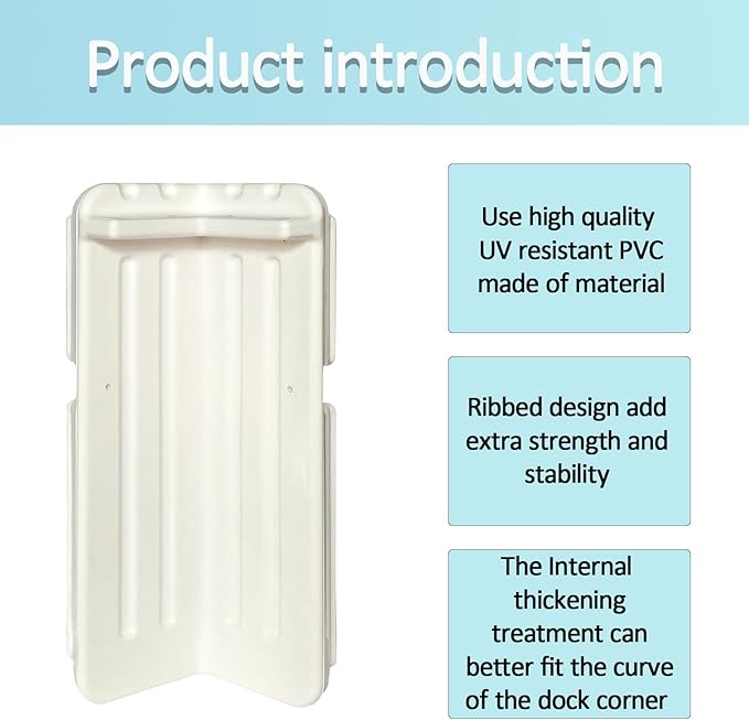 XIALUO Dock Corner Bumper Fender Inflatable Dock Protection White/Black 8"x16" Protect Docks and Ships from Damage Caused collisions
