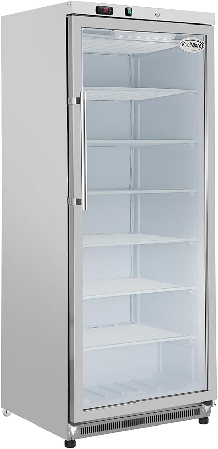 KoolMore 21 Cu. Ft. Commercial Freezer with Glass Door in White - Manual Defrost (KM-FMD20WGD)