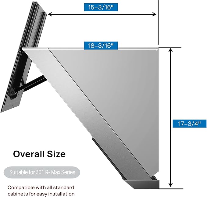 ROBAM Under Cabinet or Wall Mount Kitchen Range Hood 30" R-Max3 Grey, 1200CFM Auto-Adjust Speed Control with LED Lights Vent Hood, Fingerprint Resistance and R-Link Tech