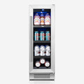 Yeego Beverage Refrigerator & Drink Fridge - 12 inch 60 Cans Beer Cooler Glass Door, 34-54℉ Under Counter Refrigerator Built-in for Drink Soda Wine for Bar Office Bedroom