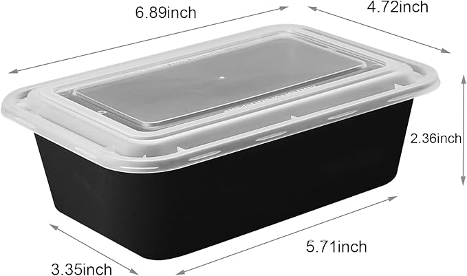 10Pack 28oz Meal Prep Containers Disposable Food Storage Containers with Lids, 1-Compartment Reusable Food Storage Plastic Stackable To Go Boxes Microwave, Freezer, Dishwasher Safe