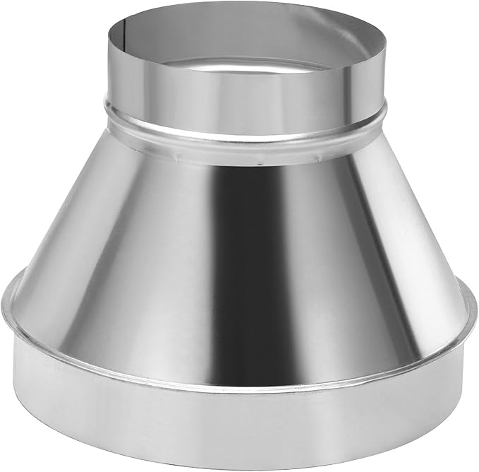 PATIKIL 12 Inch to 8 Inch Round Duct Reducer Increaser Connector, Galvanized Steel Air Duct Adapter Pipe Fitting for Bathroom Kitchen Inline Ventilation Systems, Silver Tone
