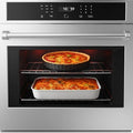 PioneerWorks 30" Electric Single Wall Oven, 4.8 cu.Ft. Capacity AirFry True Convection, Self Cleaning, Stainless Steel Freestanding Electric Range Oven with Front Control, Silver