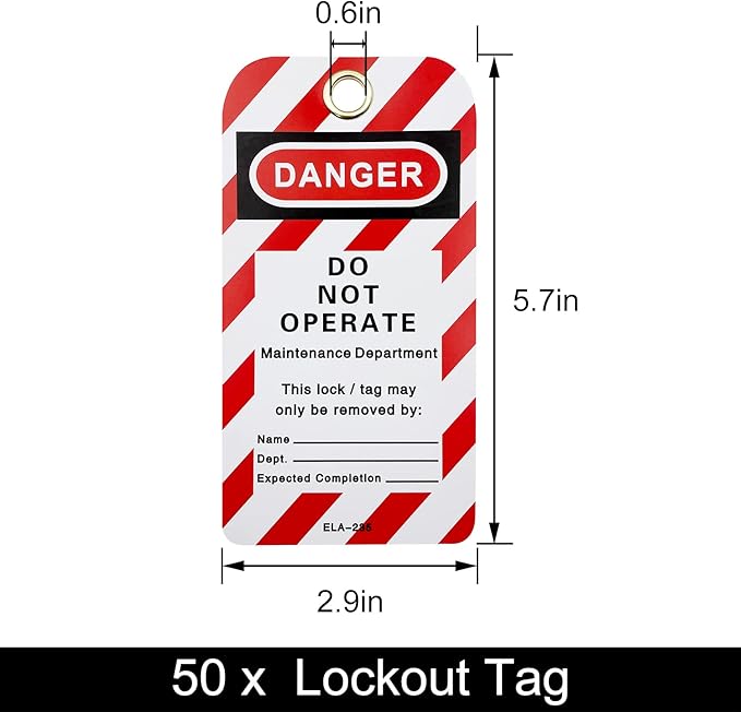 Lockout Tagout Locks, Safety Padlock, Loto Locks Keyed Differently Lock Out Tag Out 50 pcs Safety Padlocks Plastic with 50 Lockout TagOut Tags Red
