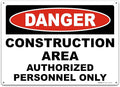 Brimar 14"x10" Danger Construction Area Safety Sign - Aluminum, Weatherproof, Clear Rules and Guidelines, Essential Safety Signage for Construction Sites.