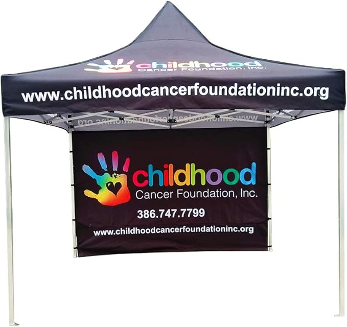 Custom Canopy Pop Up Tent 10x10 with Logo, Personalized Pop Up Canopy for Tradeshow, Customized Canopy Advertising Outdoor Tent (top Canopy+one Full Wall+13kgs Frame+6 ft Table Cover)