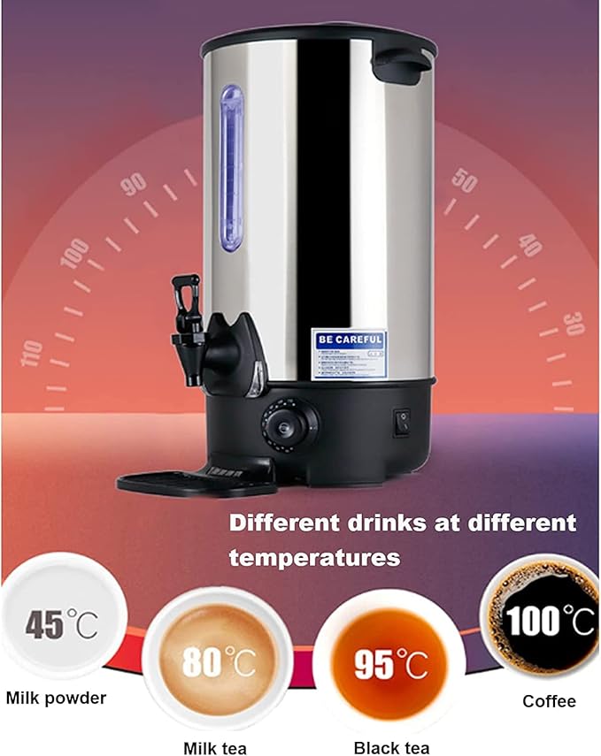 INTBUYING Stainless Steel Large Capacity Commercial Office Kitchen Hot Water Dispense Boiler Instant Boiling Machine Heater Electric Kettle Temperature Control for Coffee Tea with Faucet Tap-21.7L