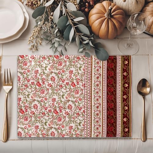 Maison d' Hermine Placemats Set of 4 Reusable 100% Cotton (13"x19")