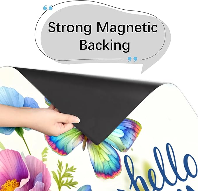 Butterfly Flower Summer Dishwasher Magnet Cover for The Front Dishwasher Door Cover Panel Decals Magnetic Refrigerator Cover for Kitchen Farmhouse Home Decor 23 X 26 in