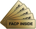 Signs ByLITA Standard FACP Inside Sign | Fire Safety Signage (Brushed Gold) - Small 5 Pack