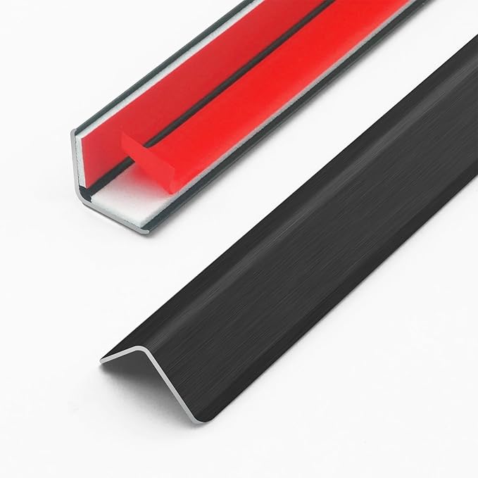 10pcs 48"L*0.59"W Aluminum Self-Adhesive Wall Corner Protectors, Wall Furniture Bumper, Safety Baby Proofing Corner Cushion Table Edge，Wide Coverage and Easy to Install - Black