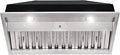 Akicon Range Hood Insert 36 Inch, Ultra Quiet, Powerful Suction Built-in Kitchen Vent Hood, Stainless Steel Ducted Stove Hood with Dimmable LED Lights, 3-Speeds 600CFM