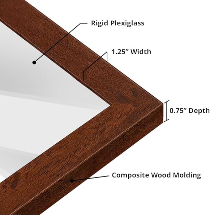 wallsthatspeak 5x7 Dark Walnut Rustic Pine Picture Frame for Puzzles Posters Photos or Artwork