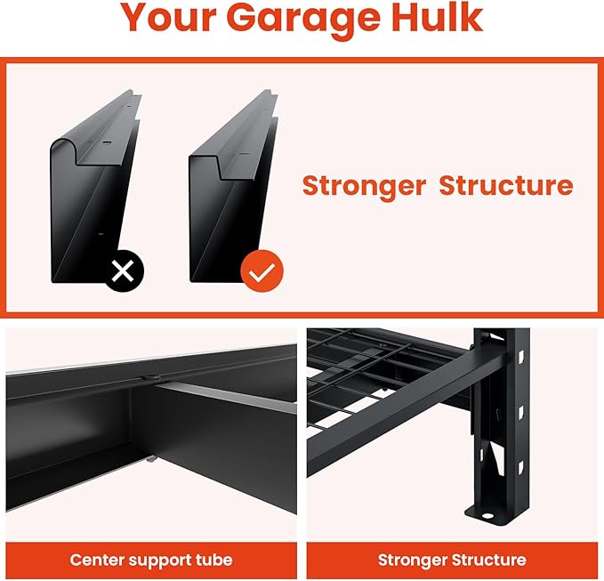 DYNALOAD 8000 Lbs Heavy Duty Garage Shelving, 4-Tier Adjustable Metal Storage Shelves, Industrial Steel Rack for Garage Basement Warehouse, 77" W x 24" D x 72" H