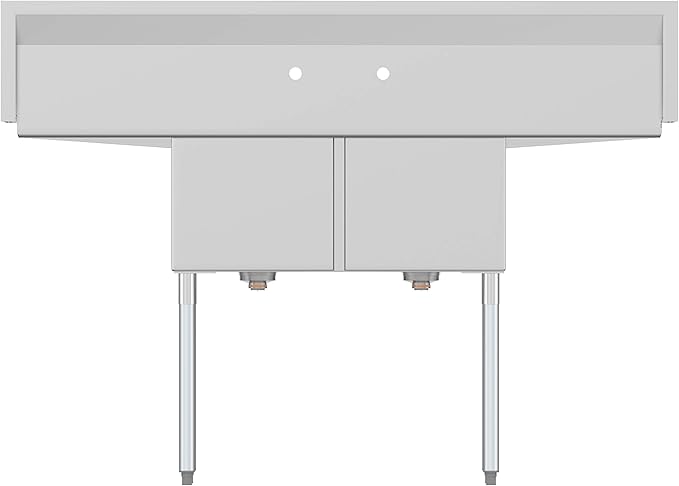 KoolMore 2 Compartment Stainless Steel NSF Commercial Kitchen Prep & Utility Sink with 2 Drainboards - Bowl Size 15" x 15" x 12", Silver,SB151512-15B3