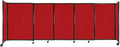 Versare Straightwall Sliding Portable Wall Partition | Freestanding Office Dividers | Locking Wheels | Temporary Room Separator | 11'3'' Wide x 4' Tall Red Fabric Panels