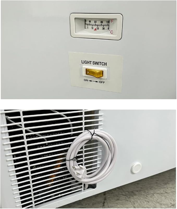 Chest Freezer Glass Door sliding Commercial Ice Cream Freezer 60" White Stand Alone Curve Display Top w Storage Baskets 17 Cu.FT sd551s