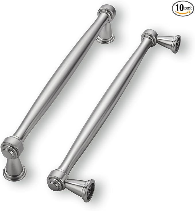 khtumeware 10 Pack 6-1/4 Inch(160mm) Brushed Satin Nickel Cabinet Pulls Kitchen Cabinet Handles Cabinet Hardware for Cupboard Drawer Handles Dresser Pulls