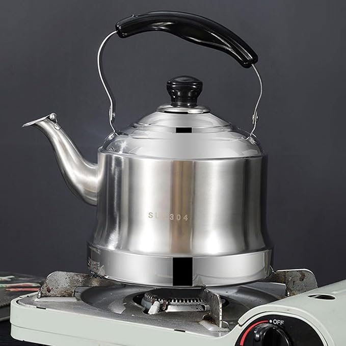 Tea kettle, 3.2 Quart Food Grade 304 Stainless Steel Tea Kettle for Stove top Whistling Teapot with Cool Touch Ergonomic Handle, Suitable for All Heat Sources(3L)
