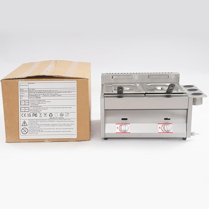Commercial Dual Tank Deep Fryer, 2 x 6.34 Qt Stainless Steel Electric Fryer with Independent Temperature Control, Fast Heating Large Capacity for Restaurant Fast Food Stall Snack Shop