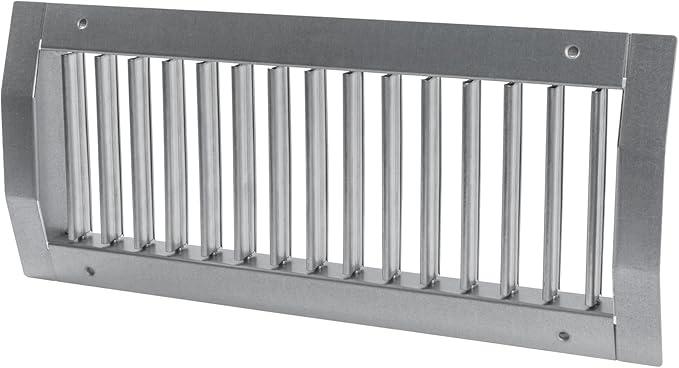 13" x 5" Grille for Round Spiral Duct - Galvanized Steel Register Vent Cover for HVAC Ducting System - 1 Way Adjustable Louver Blades - Air Duct Ventilation Grill Conditioner/Air Exhaust