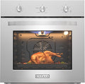 Empava 24 inch Built-In LPG Single Wall Oven with Convection and Rotisserie 5 Cooking Modes, Knob Control, Stainless Steel